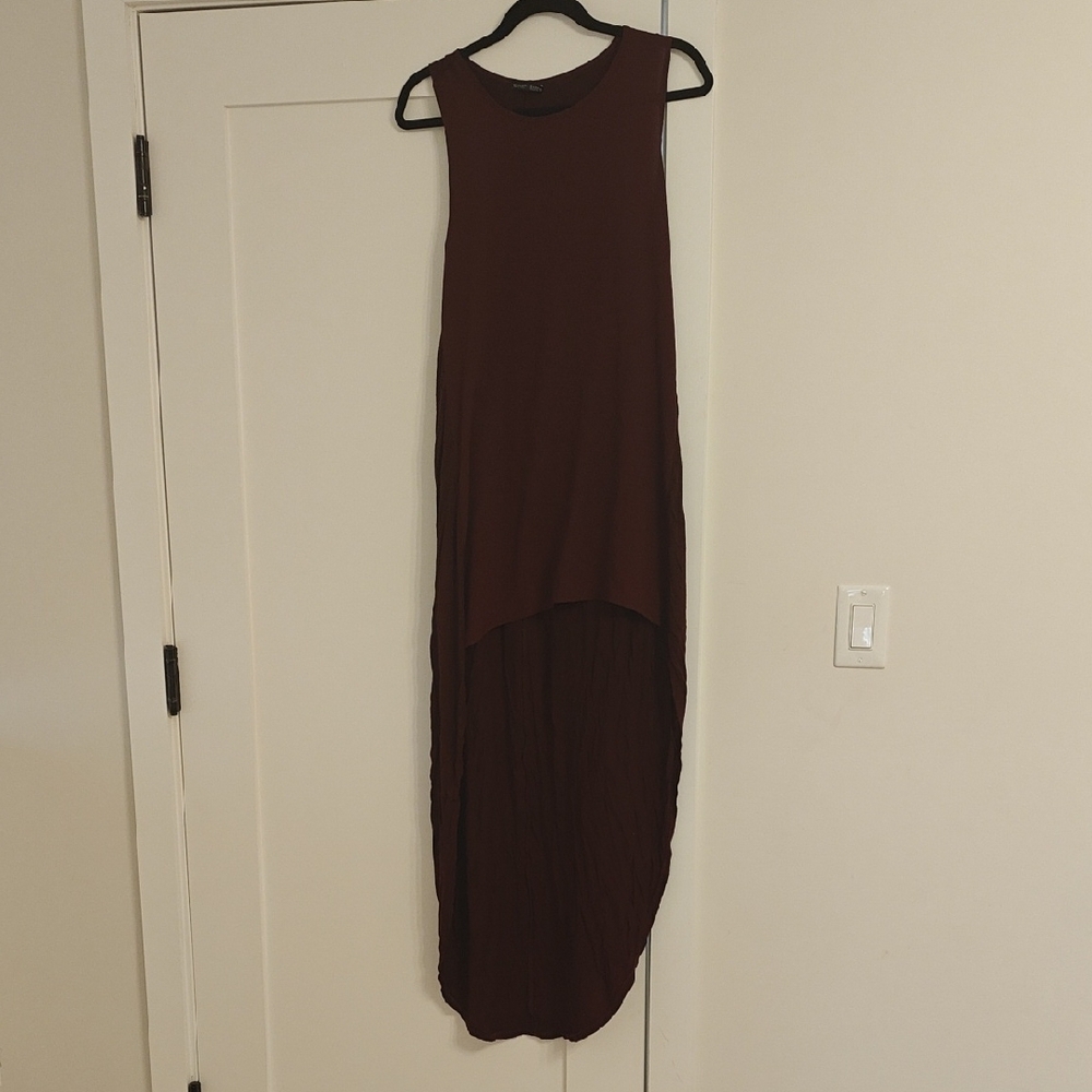 Elegant Sleeveless Brown Dress